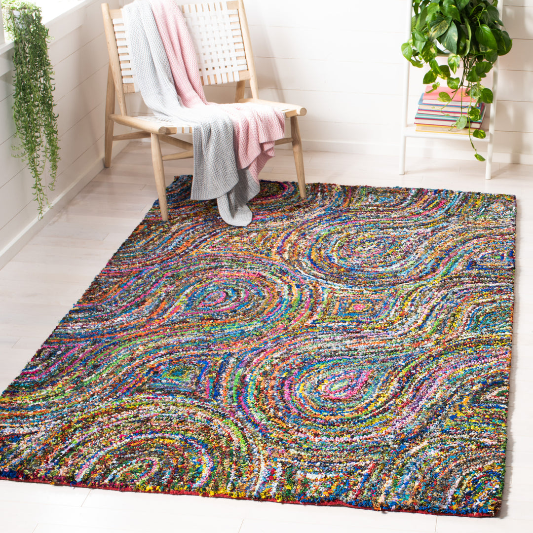 SAFAVIEH Nantucket Collection NAN437A Handmade Multi Rug Image 1