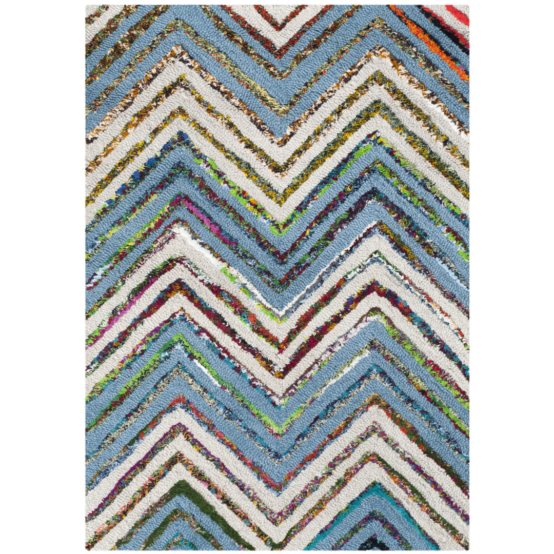 SAFAVIEH Nantucket NAN601A Handmade Beige / Blue Rug Image 8