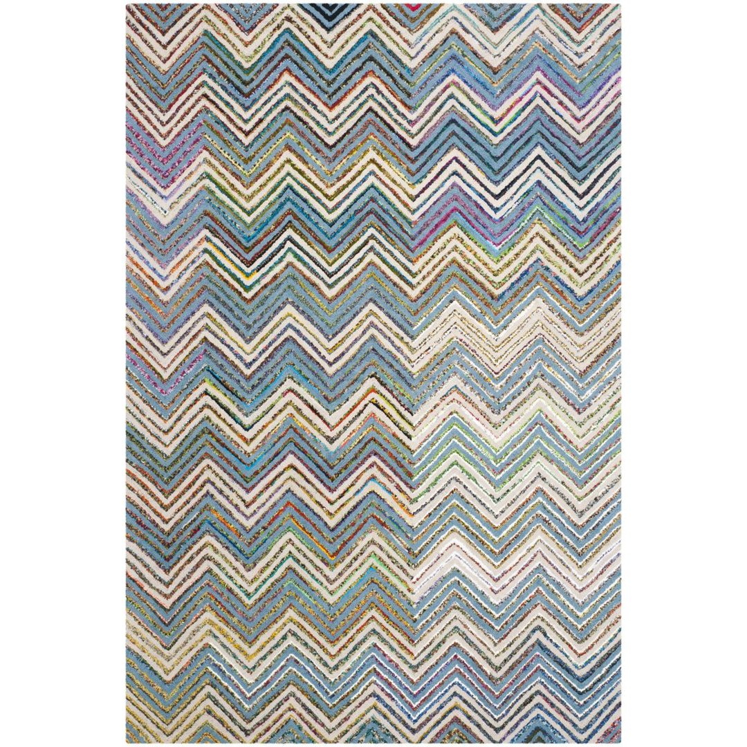 SAFAVIEH Nantucket NAN601A Handmade Beige / Blue Rug Image 10