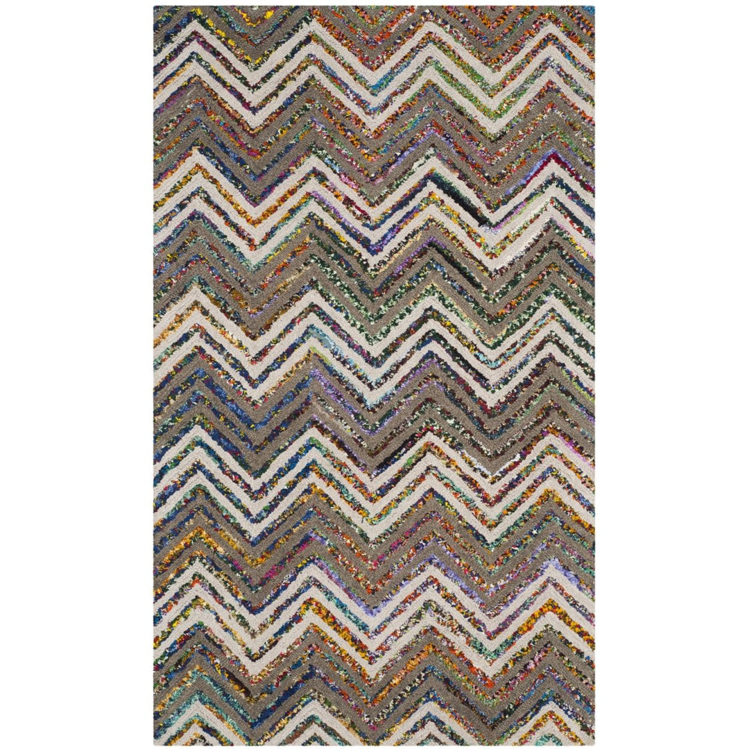 SAFAVIEH Nantucket NAN601B Handmade Beige / Grey Rug Image 8