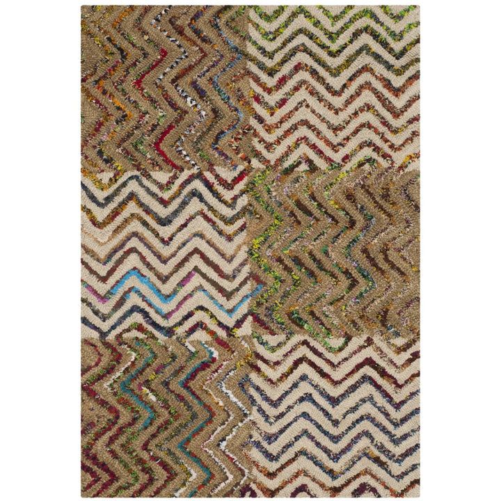 SAFAVIEH Nantucket NAN602A Handmade Beige / Brown Rug Image 1