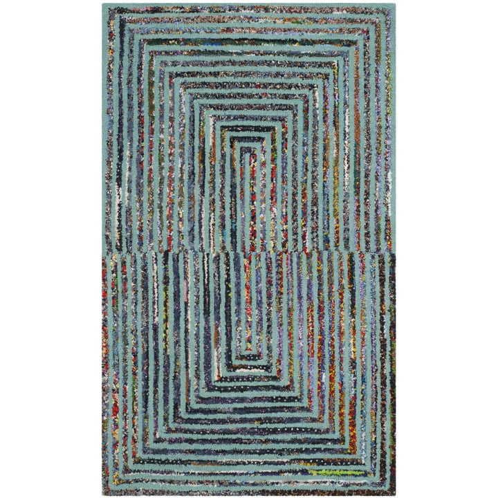 SAFAVIEH Nantucket Collection NAN603A Handmade Teal Rug Image 4