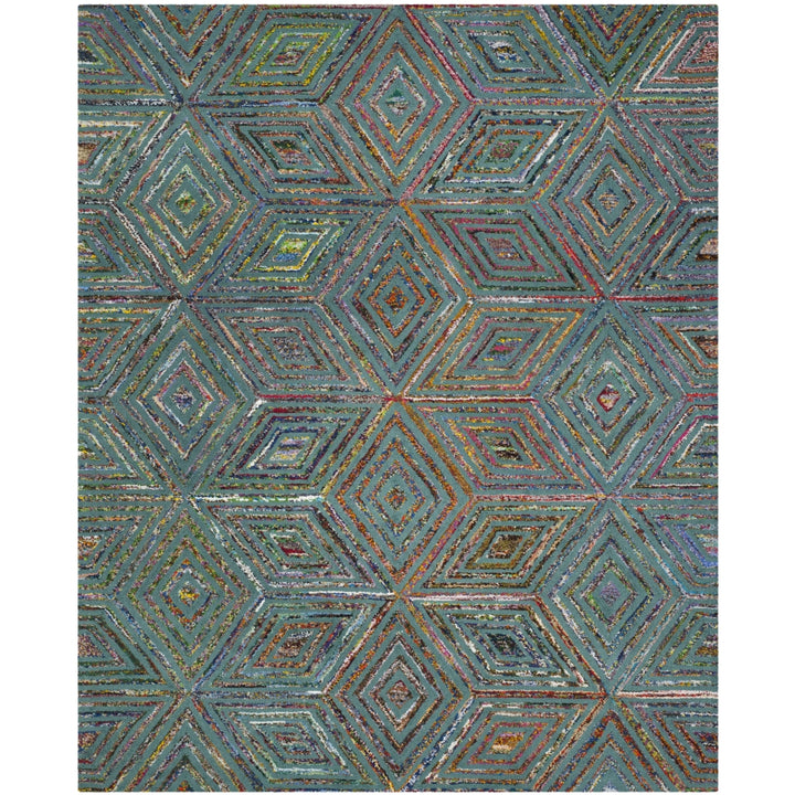 SAFAVIEH Nantucket Collection NAN607A Handmade Blue Rug Image 1