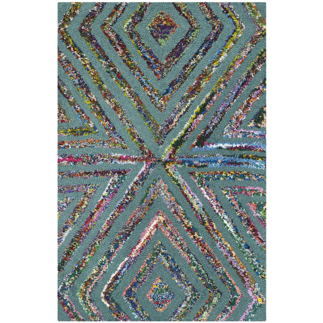 SAFAVIEH Nantucket Collection NAN607A Handmade Blue Rug Image 1