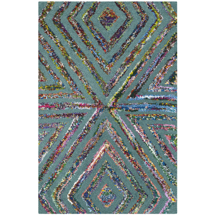 SAFAVIEH Nantucket Collection NAN607A Handmade Blue Rug Image 2