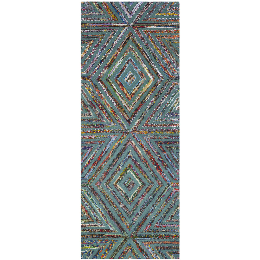 SAFAVIEH Nantucket Collection NAN607A Handmade Blue Rug Image 3