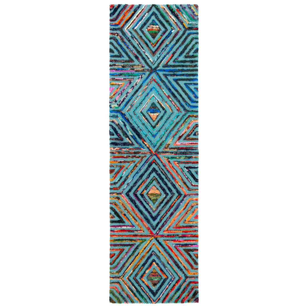 SAFAVIEH Nantucket Collection NAN607A Handmade Blue Rug Image 4