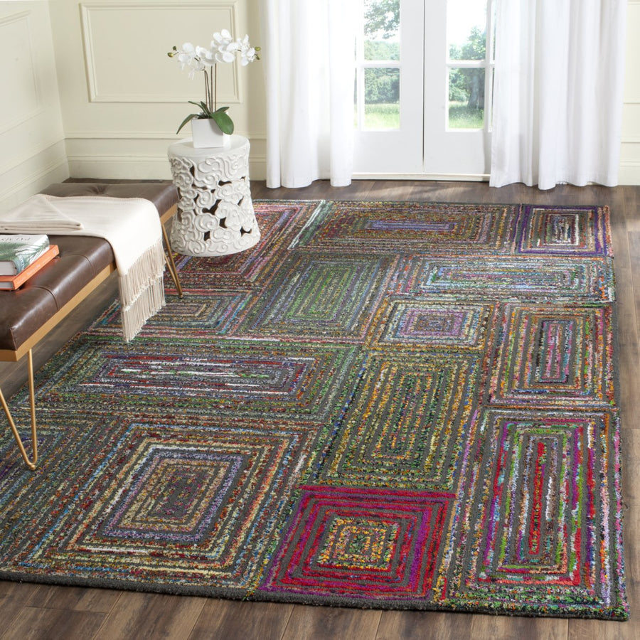 SAFAVIEH Nantucket NAN609A Handmade Charcoal Rug Image 1