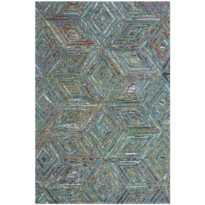 SAFAVIEH Nantucket Collection NAN607A Handmade Blue Rug Image 9