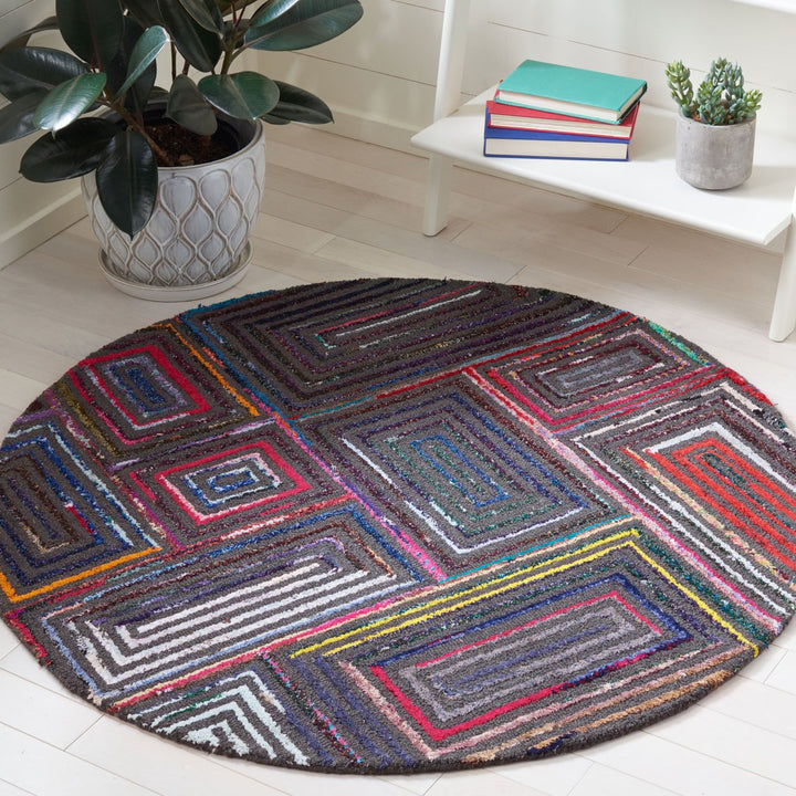 SAFAVIEH Nantucket NAN609A Handmade Charcoal Rug Image 9