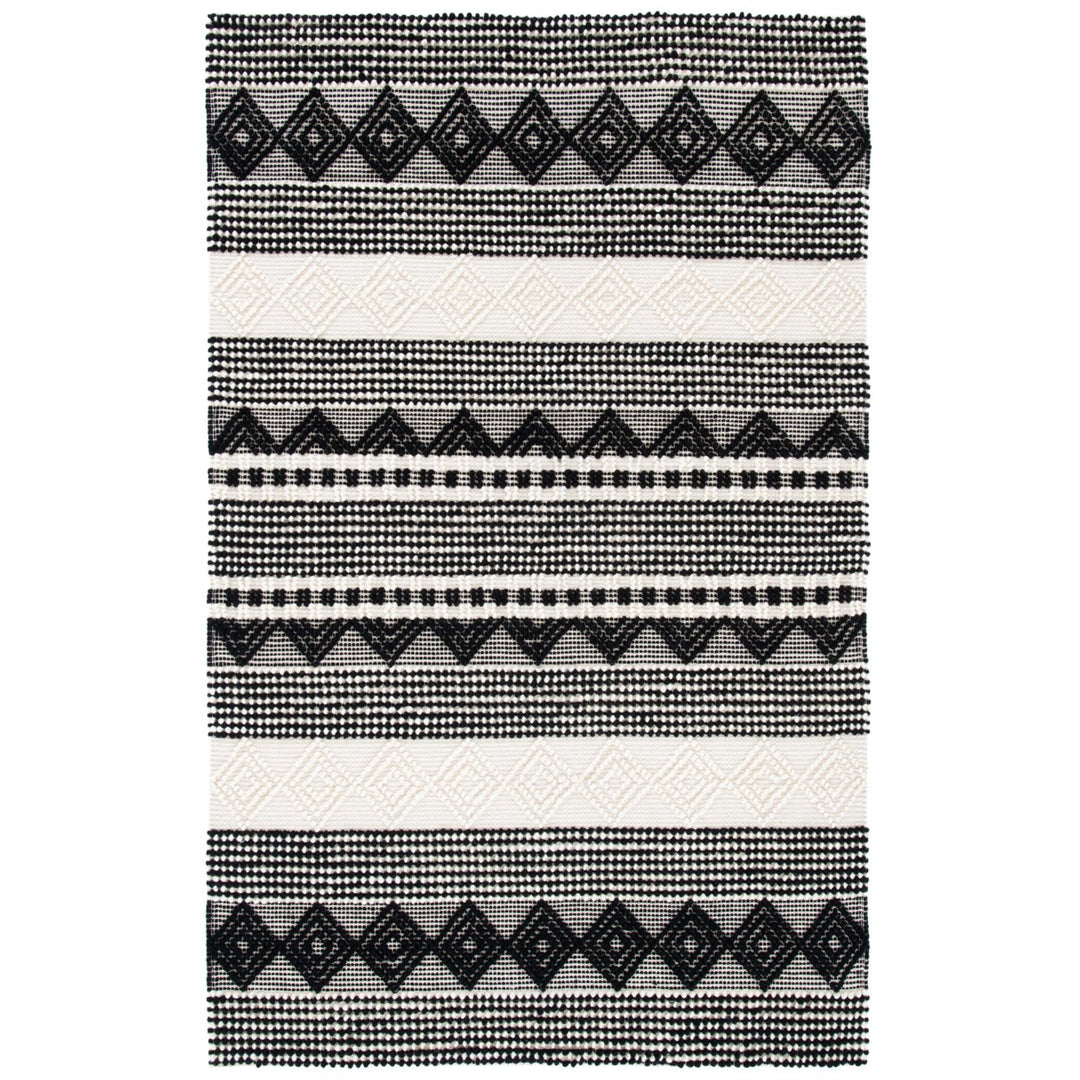 SAFAVIEH Natura NAT102Z Handwoven Black / Ivory Rug Image 1