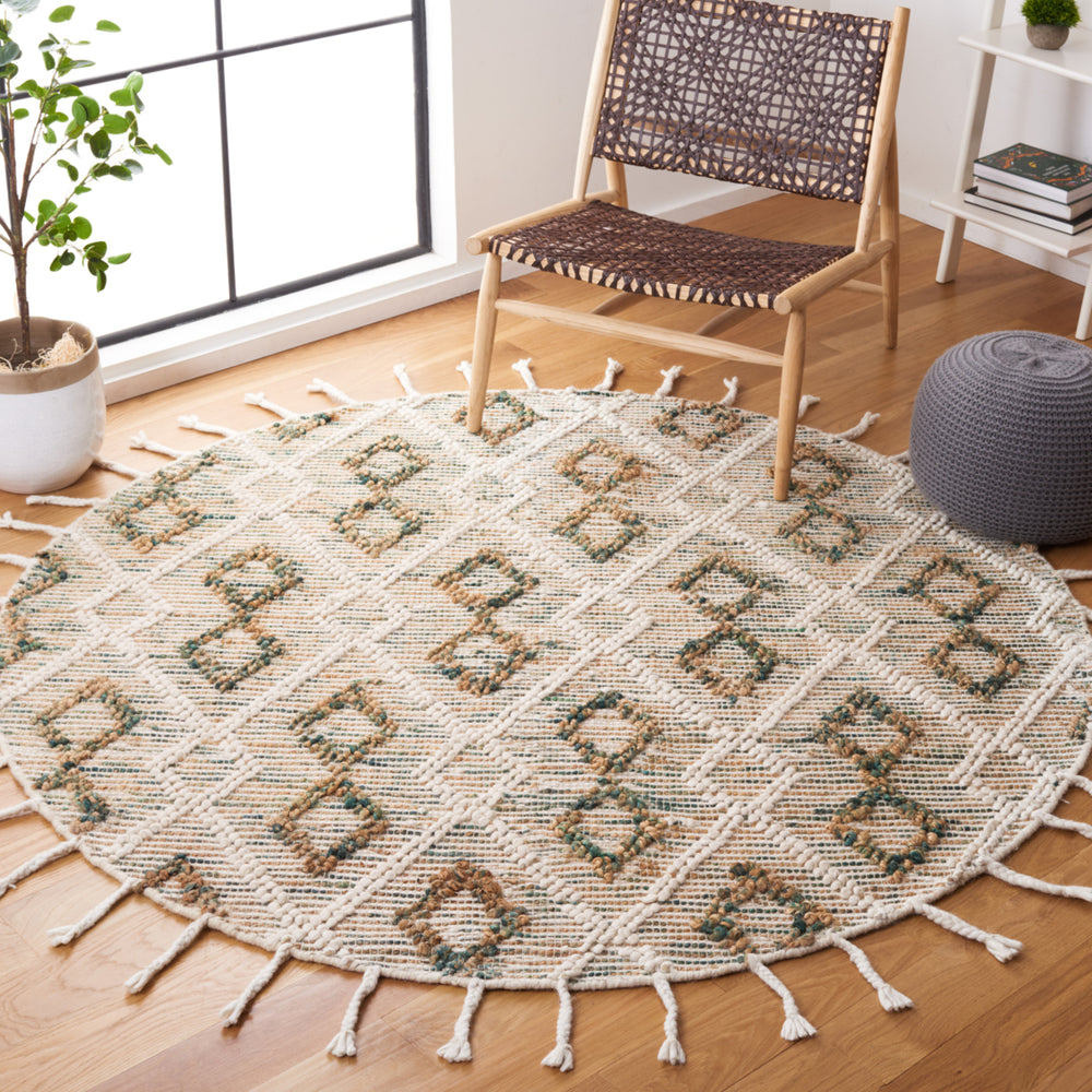 SAFAVIEH Natura NAT180Y Handmade Ivory / Emerald Rug Image 2