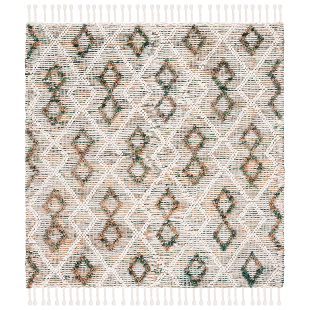 SAFAVIEH Natura NAT180Y Handmade Ivory / Emerald Rug Image 6