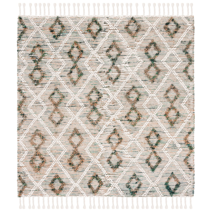 SAFAVIEH Natura NAT180Y Handmade Ivory / Emerald Rug Image 6