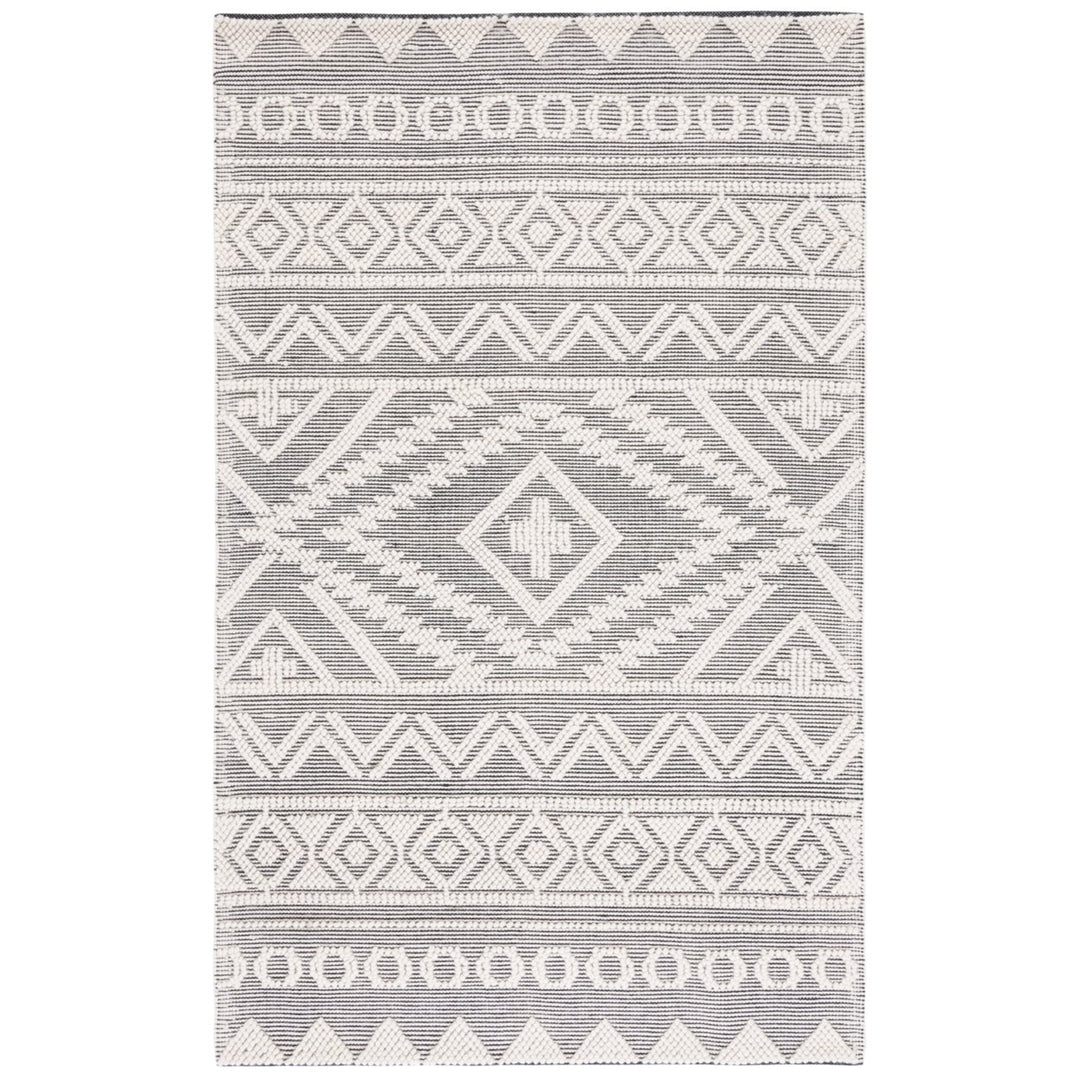 SAFAVIEH Natura NAT275Z Handwoven Black / Ivory Rug Image 1