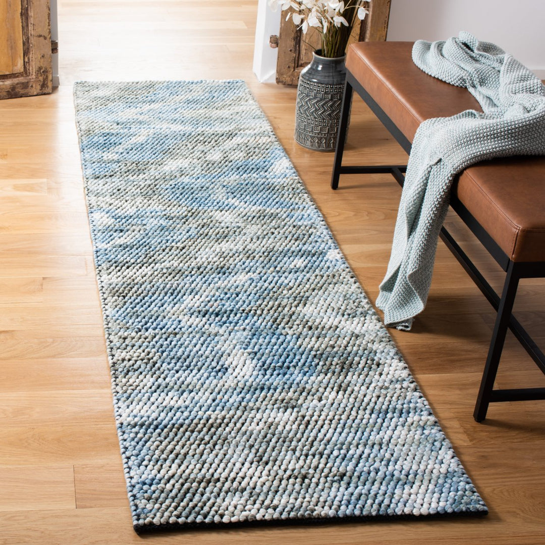 SAFAVIEH Natura NAT551M Handmade Blue / Ivory Rug Image 2