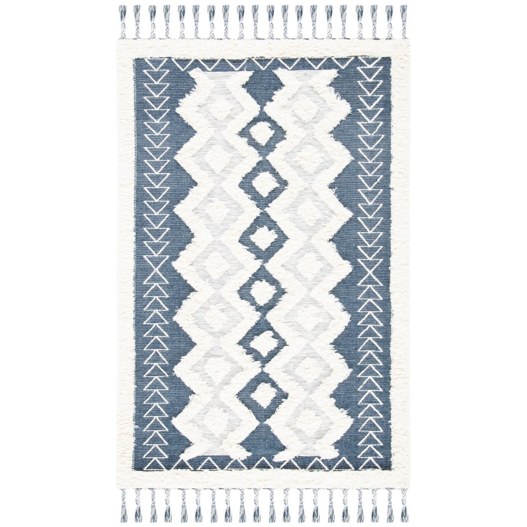 SAFAVIEH Natura NAT679A Handwoven Ivory / Blue Rug Image 1