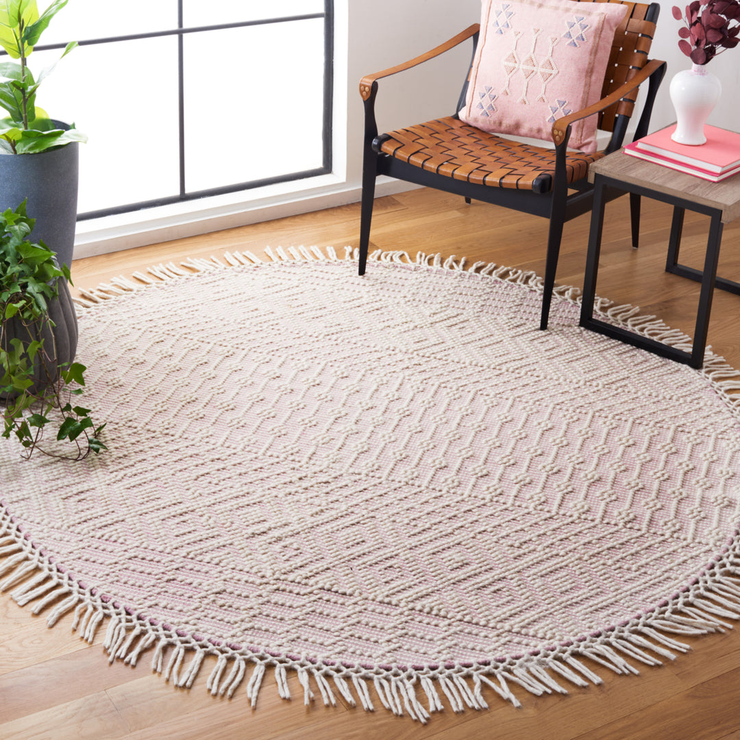 SAFAVIEH Natura NAT852R Handmade Ivory / Pink Rug Image 2