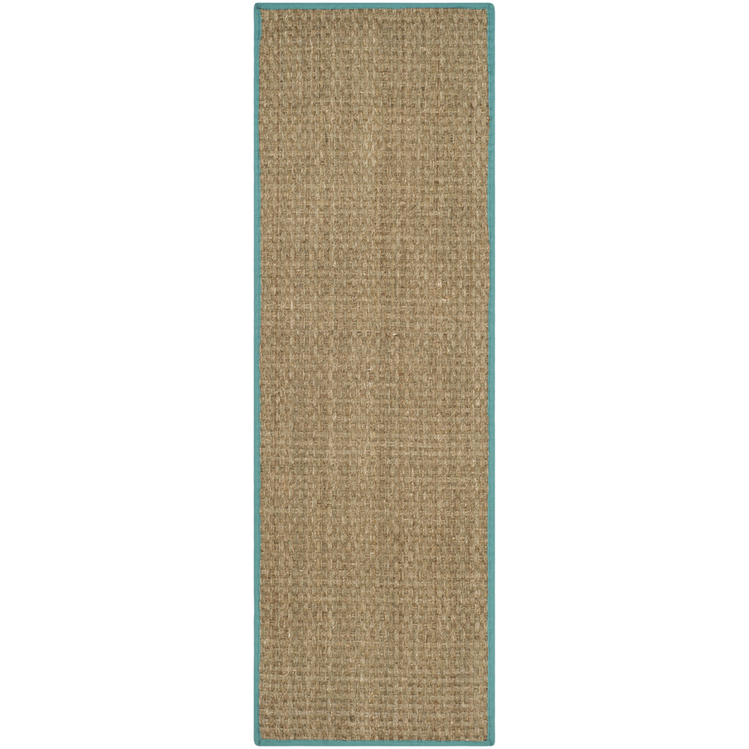 SAFAVIEH Natural Fiber NF114R Natural / Teal Rug Image 2