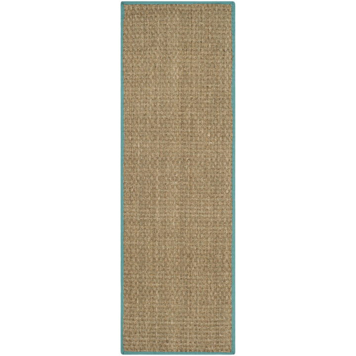 SAFAVIEH Natural Fiber NF114R Natural / Teal Rug Image 3