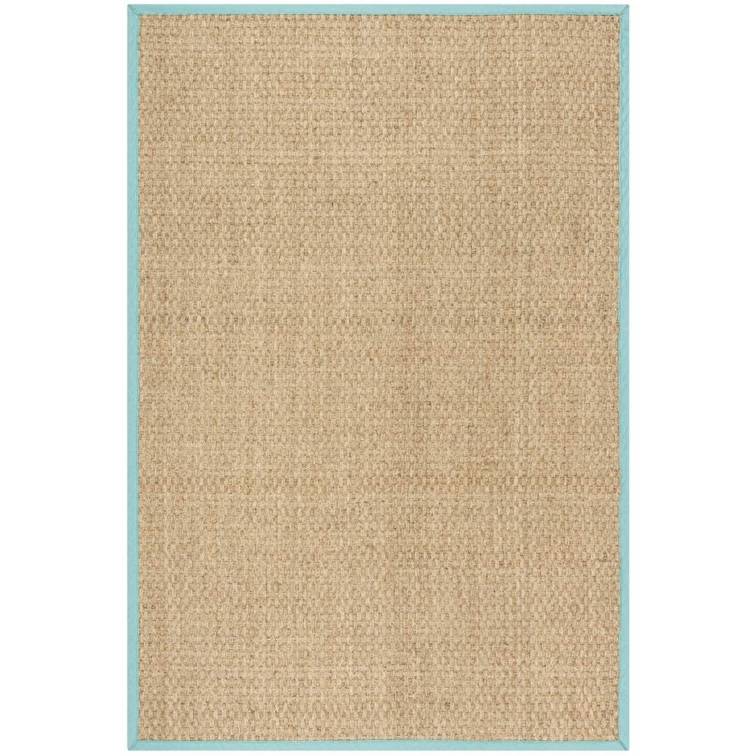 SAFAVIEH Natural Fiber NF114R Natural / Teal Rug Image 6