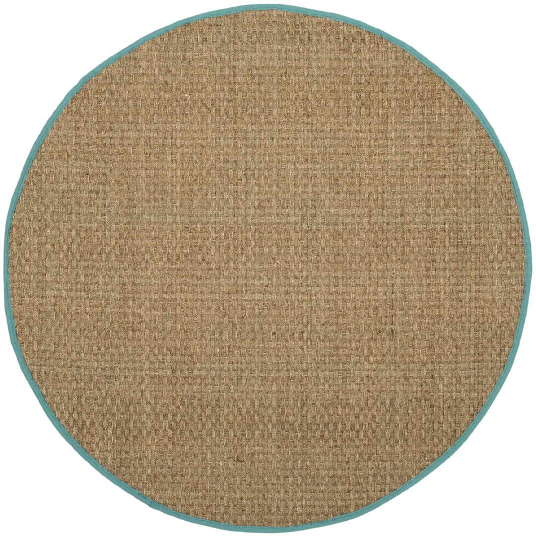 SAFAVIEH Natural Fiber NF114R Natural / Teal Rug Image 7