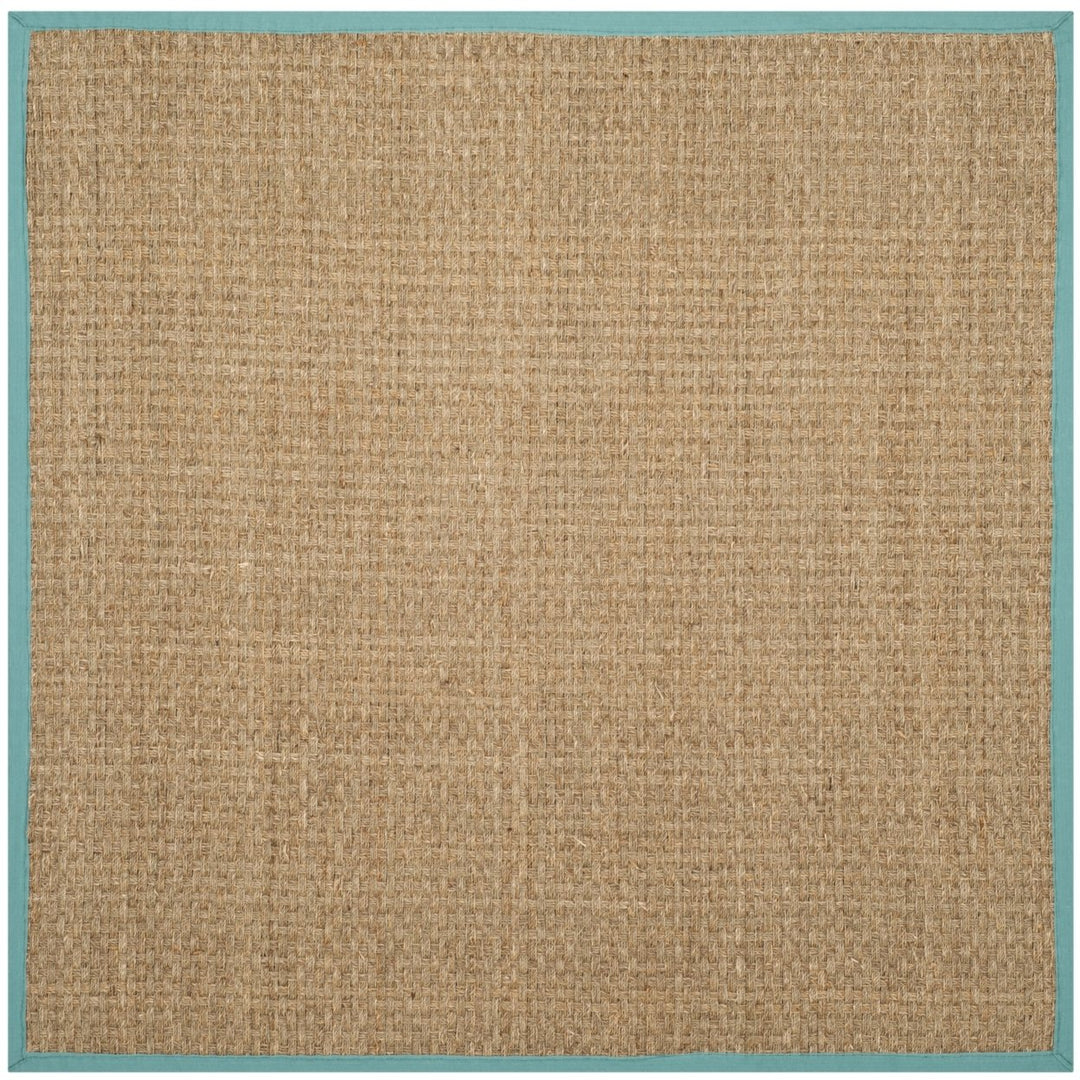 SAFAVIEH Natural Fiber NF114R Natural / Teal Rug Image 1