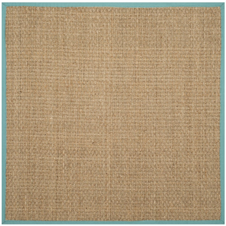 SAFAVIEH Natural Fiber NF114R Natural / Teal Rug Image 1