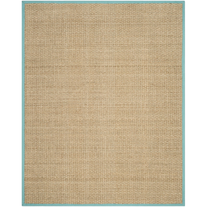 SAFAVIEH Natural Fiber NF114R Natural / Teal Rug Image 9