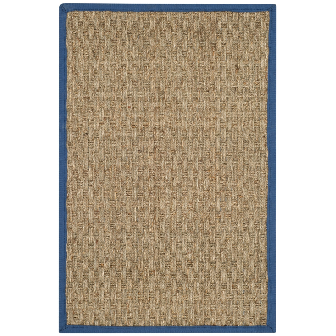 SAFAVIEH Natural Fiber NF114T Natural / Navy Rug Image 2