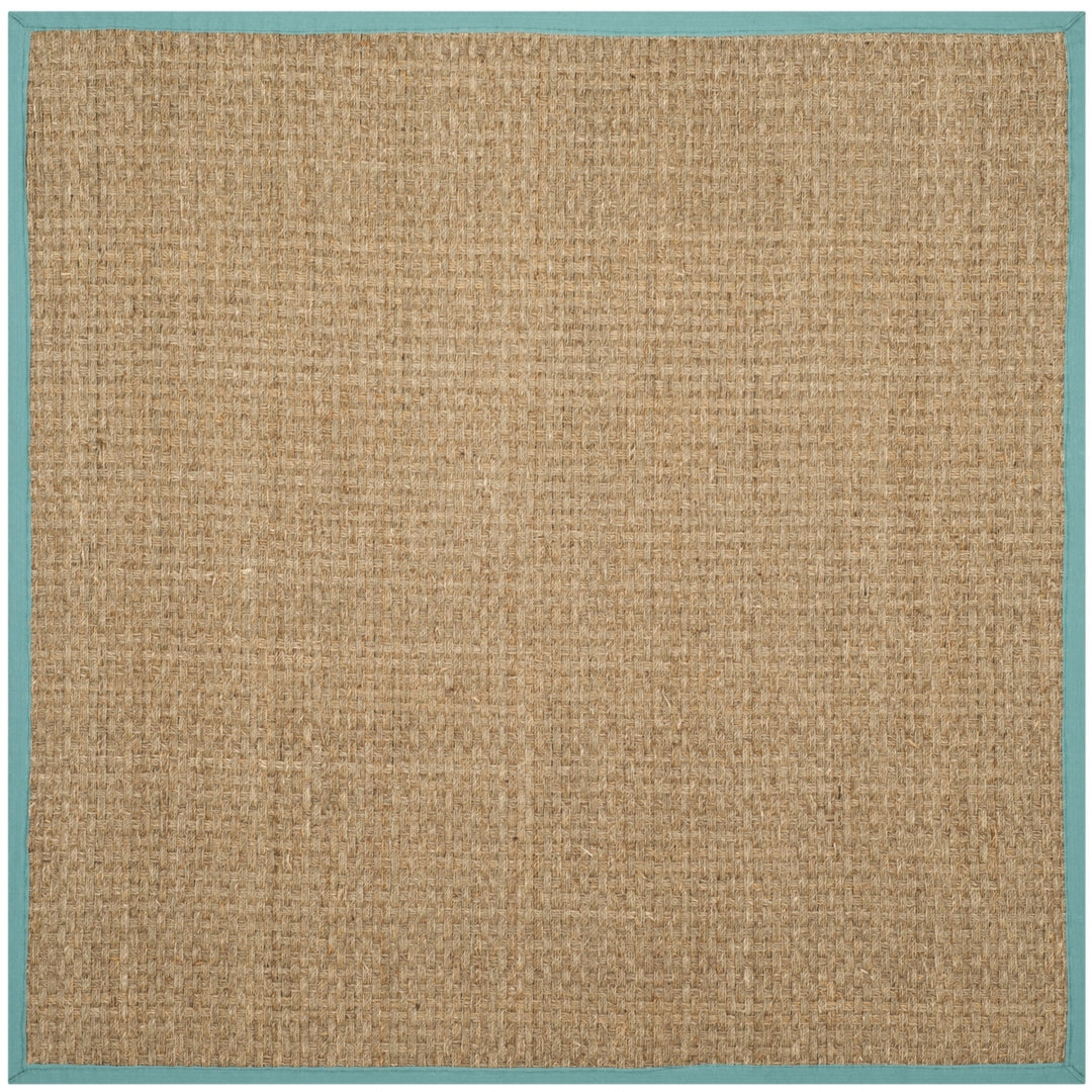 SAFAVIEH Natural Fiber NF114R Natural / Teal Rug Image 11