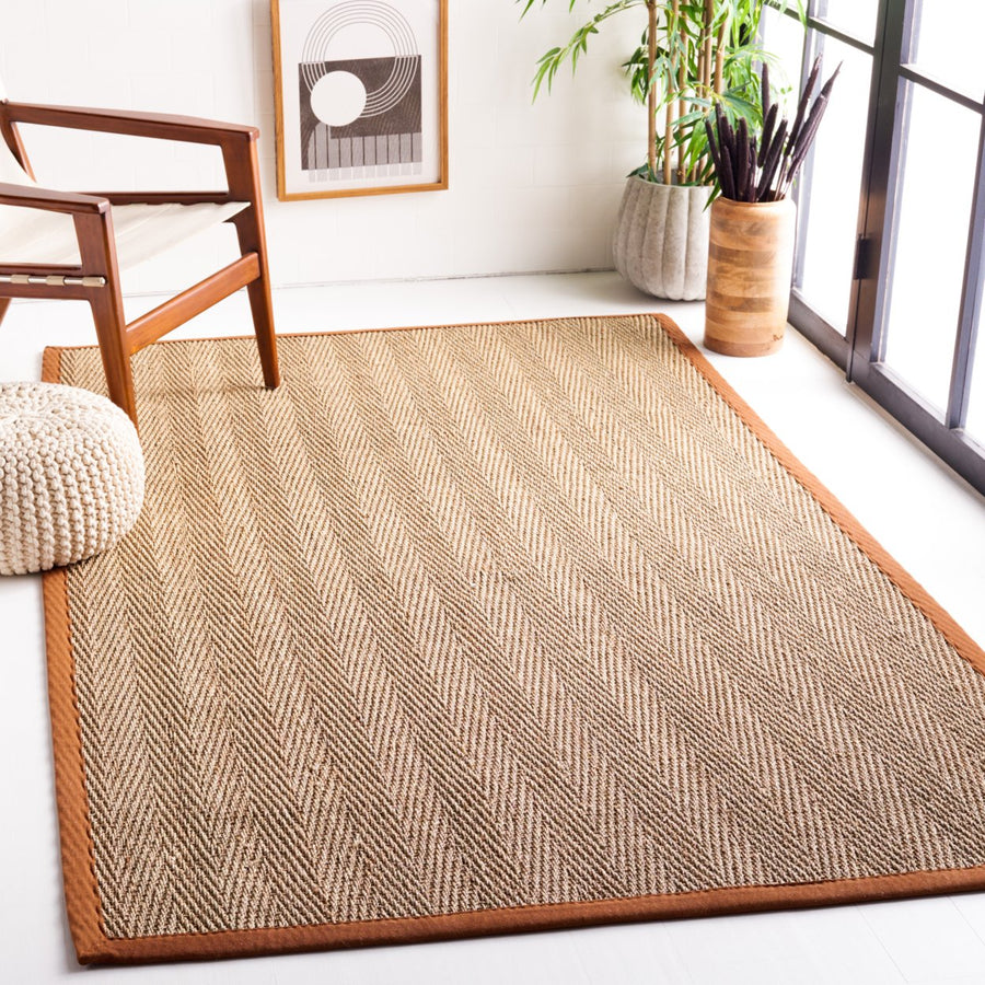 SAFAVIEH Natural Fiber NF115B Natural / Brown Rug Image 1