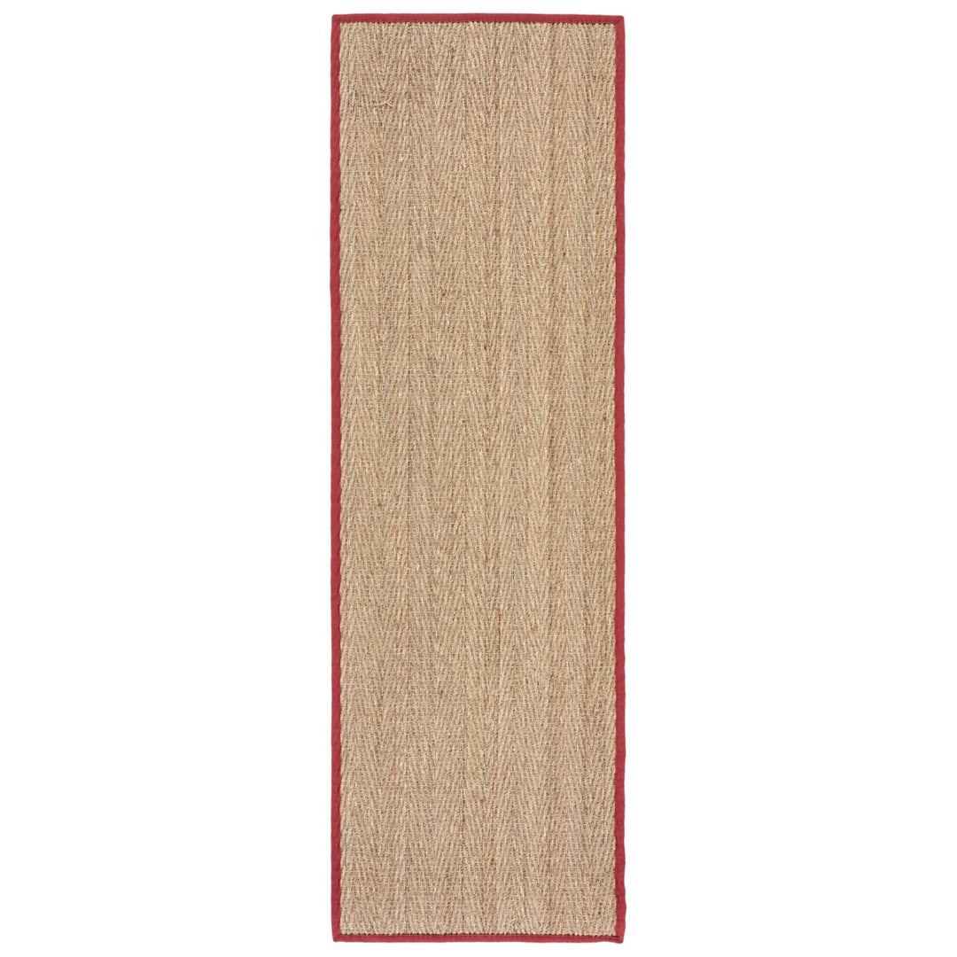 SAFAVIEH Natural Fiber Collection NF115D Natural/Red Rug Image 4