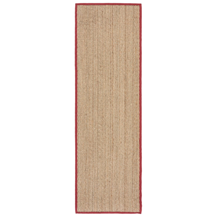 SAFAVIEH Natural Fiber Collection NF115D Natural/Red Rug Image 4