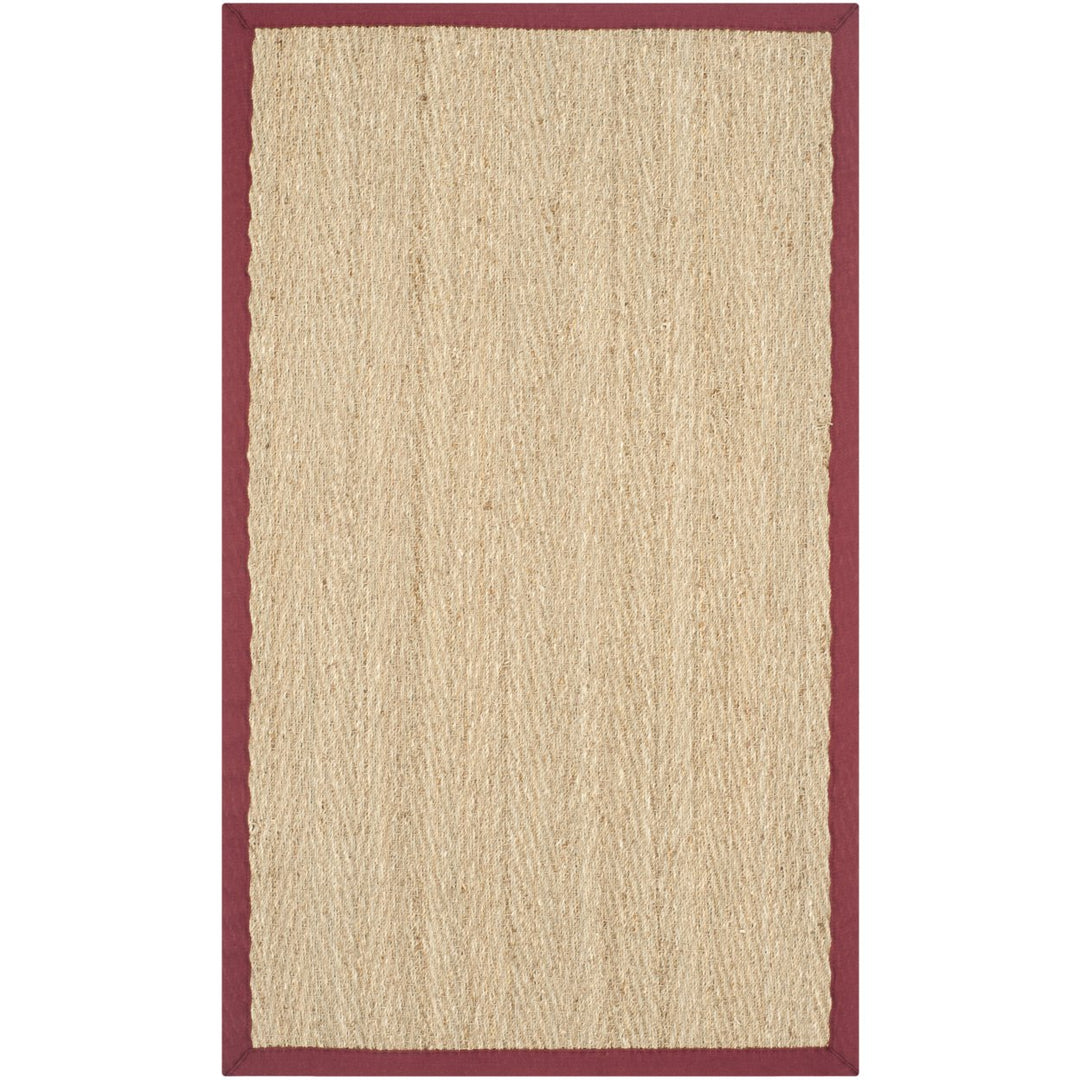 SAFAVIEH Natural Fiber Collection NF115D Natural/Red Rug Image 5