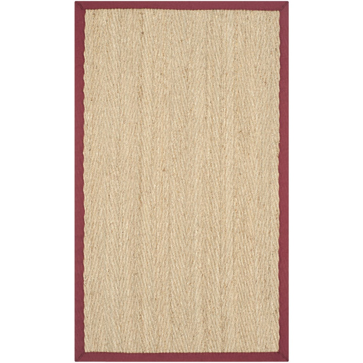 SAFAVIEH Natural Fiber Collection NF115D Natural/Red Rug Image 1