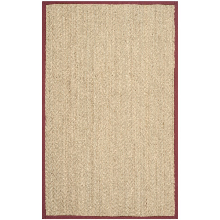 SAFAVIEH Natural Fiber Collection NF115D Natural/Red Rug Image 1