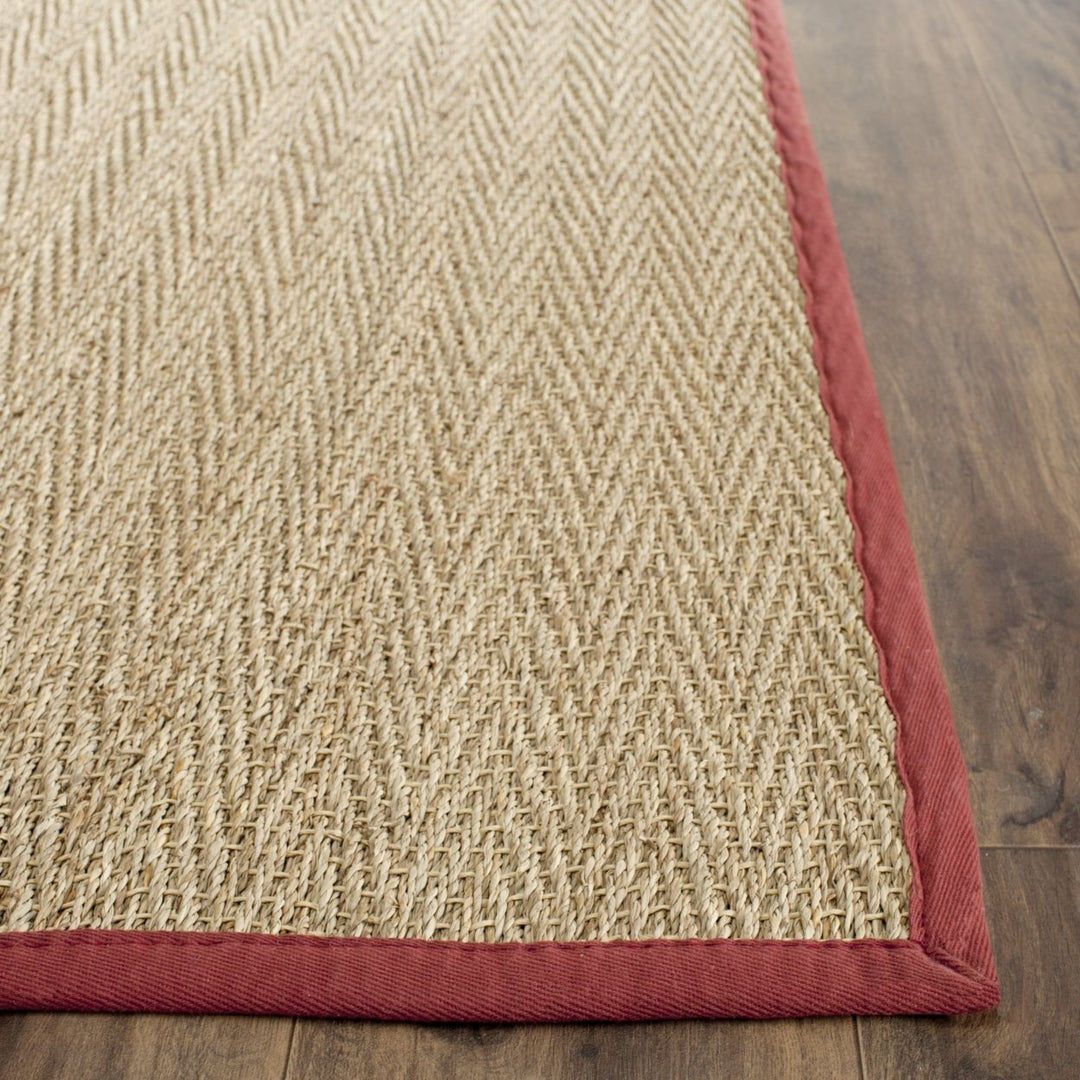 SAFAVIEH Natural Fiber Collection NF115D Natural/Red Rug Image 11