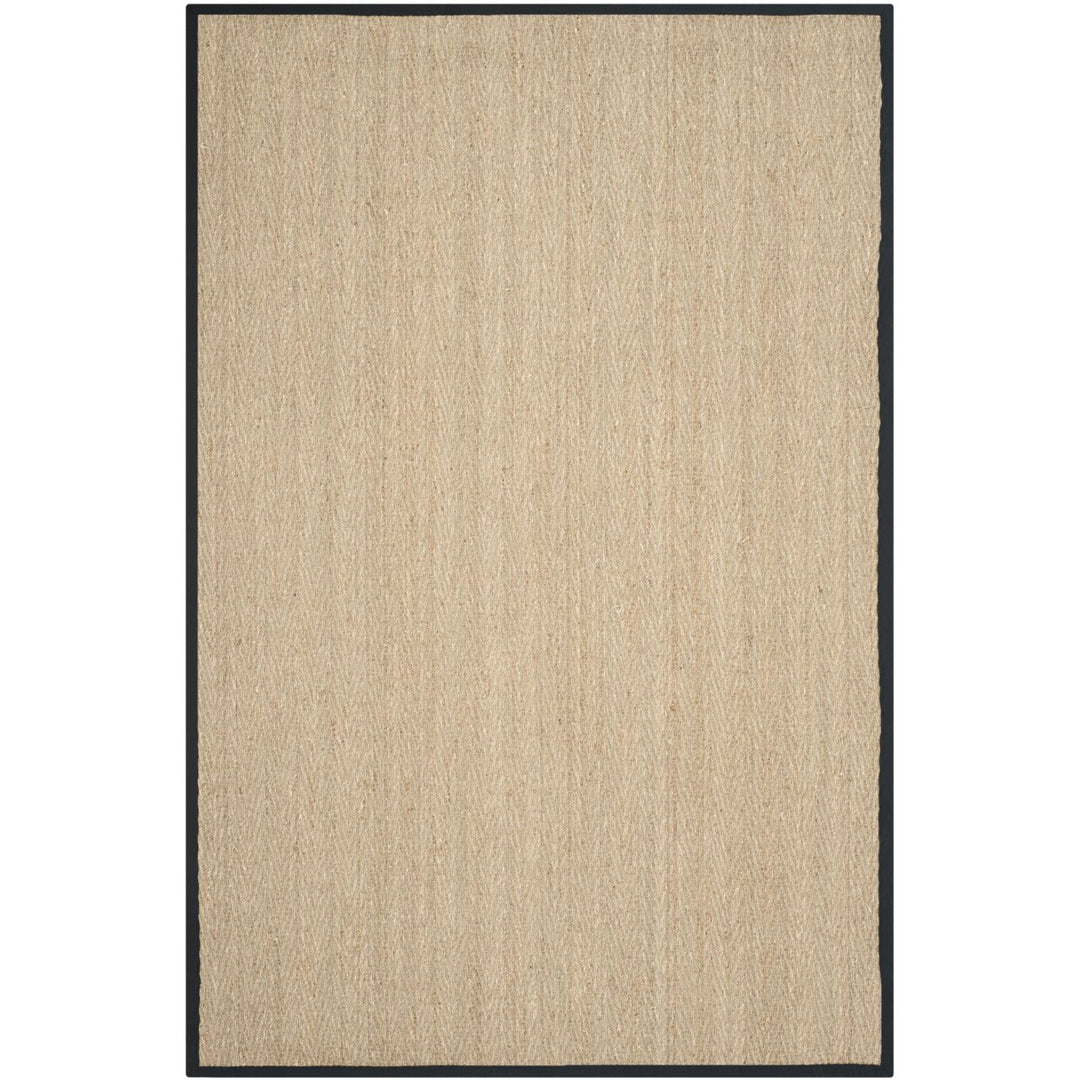 SAFAVIEH Natural Fiber NF115C Natural / Black Rug Image 1