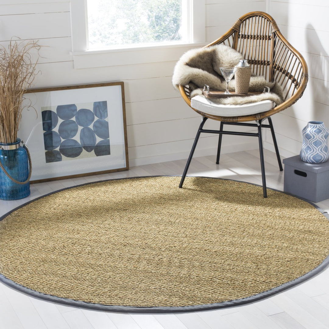 SAFAVIEH Natural Fiber NF115Q Natural /Dark Grey Rug Image 2