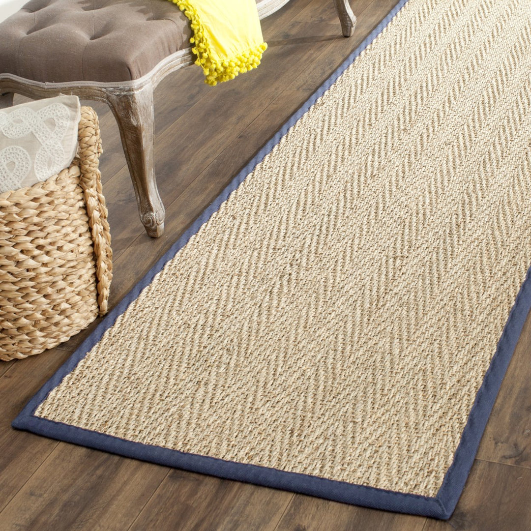 SAFAVIEH Natural Fiber NF115E Natural / Blue Rug Image 10