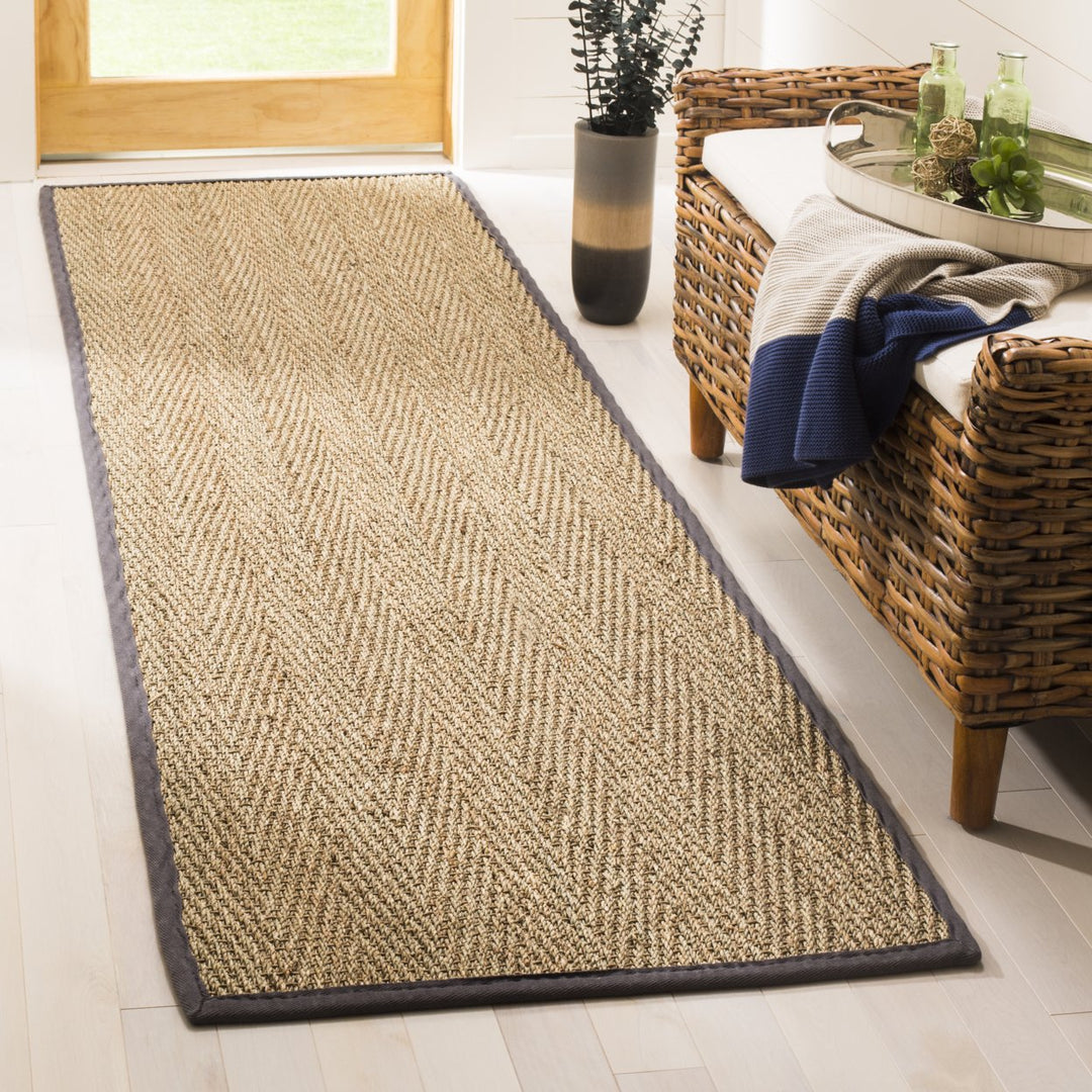 SAFAVIEH Natural Fiber NF115Q Natural /Dark Grey Rug Image 3