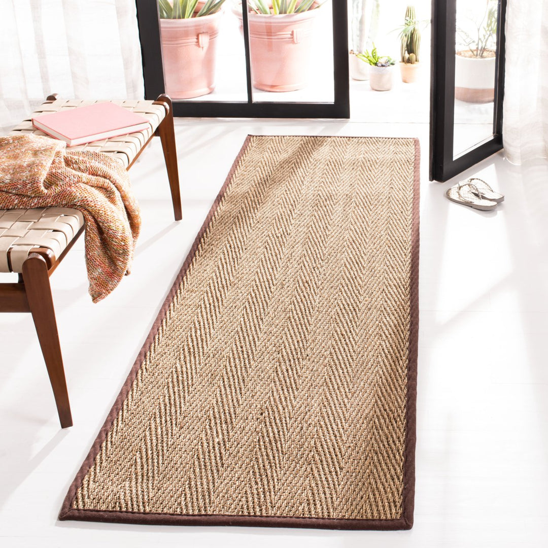 SAFAVIEH Natural Fiber NF115K Natural/Dark Brown Rug Image 3