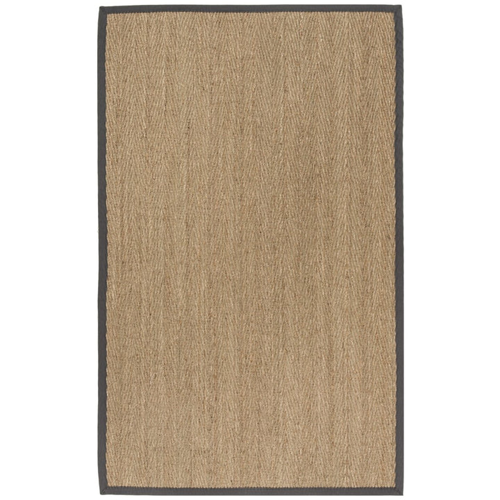 SAFAVIEH Natural Fiber NF115Q Natural /Dark Grey Rug Image 1