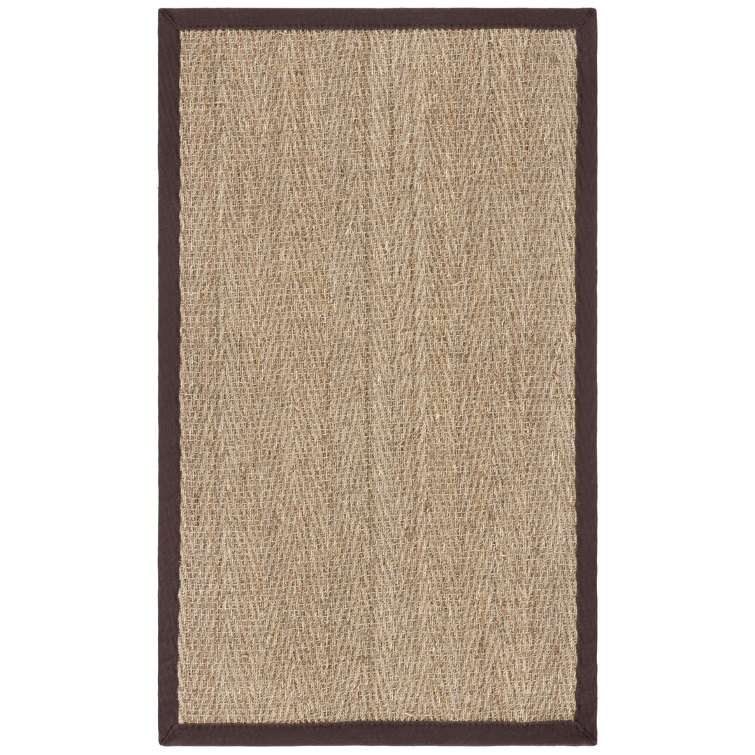 SAFAVIEH Natural Fiber NF115K Natural/Dark Brown Rug Image 1