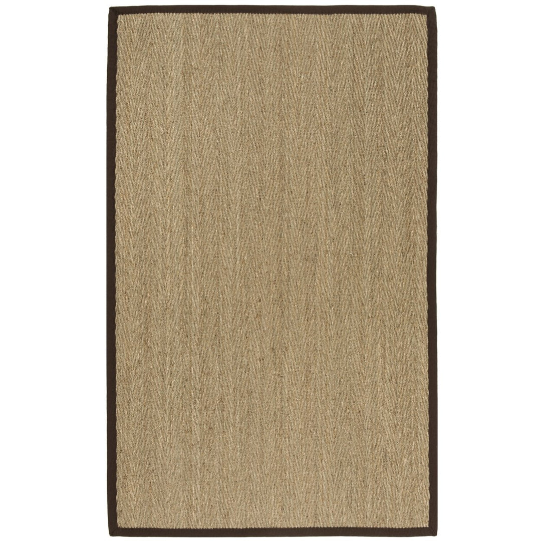 SAFAVIEH Natural Fiber NF115K Natural/Dark Brown Rug Image 1