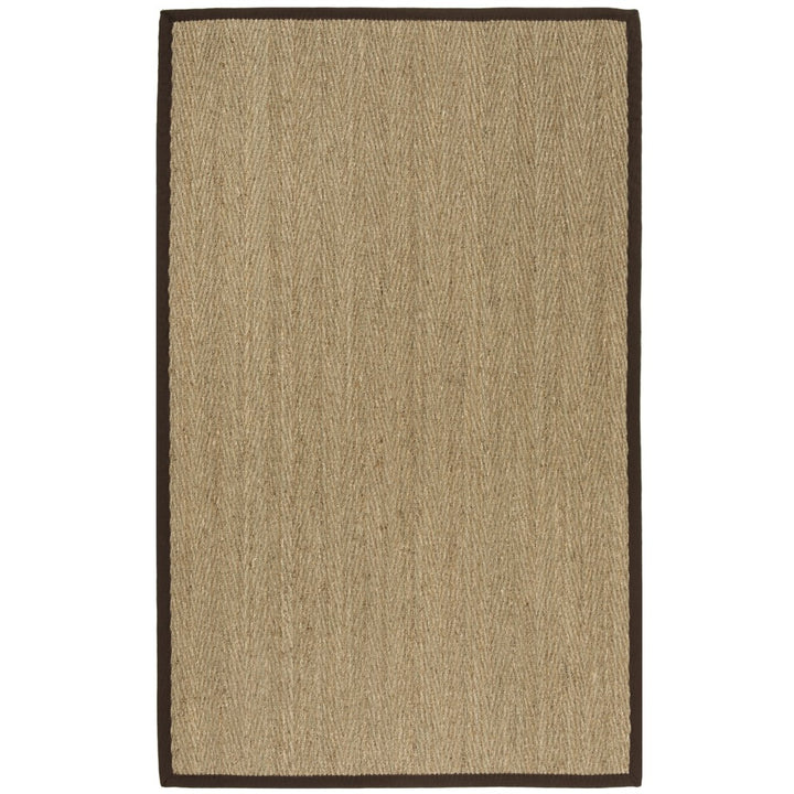 SAFAVIEH Natural Fiber NF115K Natural/Dark Brown Rug Image 1