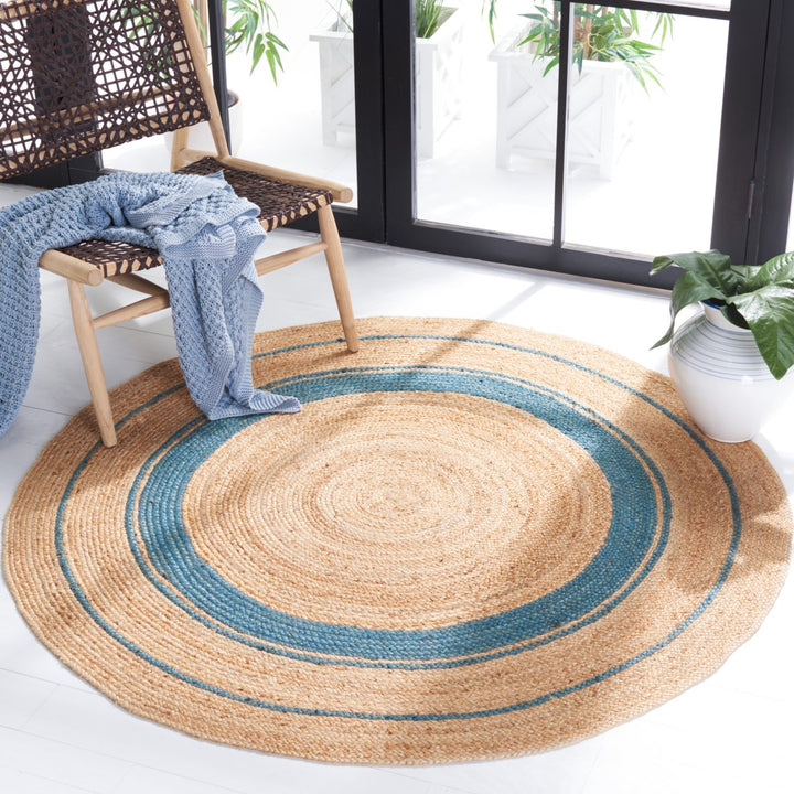 SAFAVIEH Natural Fiber NF120N Navy / Natural Rug Image 2