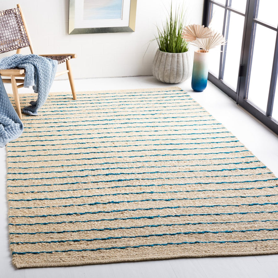 SAFAVIEH Natural Fiber NF122M Blue / Natural Rug Image 1