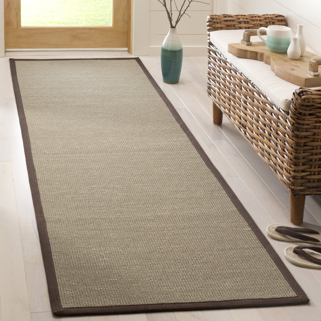 SAFAVIEH Natural Fiber Collection NF131F Sage / Brown Rug Image 3